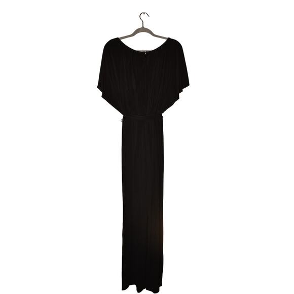 TRINA TURK NEW $378‎ Black Flutter Sleeve Belted Wide Leg Jumpsuit Size 2 - Picture 2 of 4